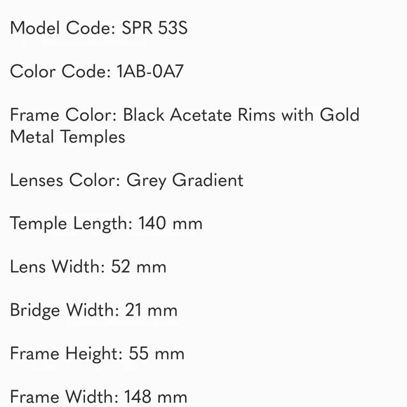 Prada Cinema Black Sunglasses Gold Square Gradient Grey SPR53S